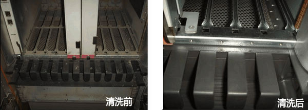 機柜清洗前后對比圖